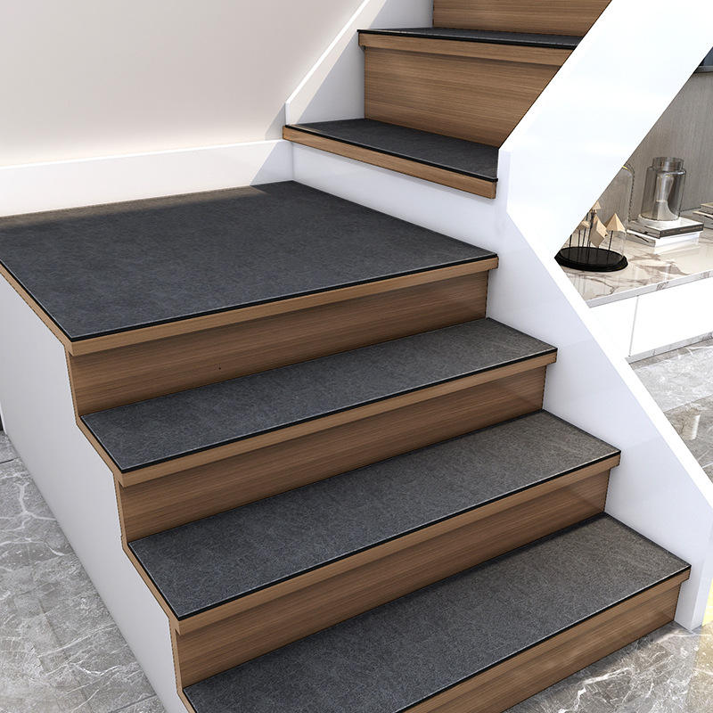 Alfombra de escalera de cuero colorido - azul marino minimalista