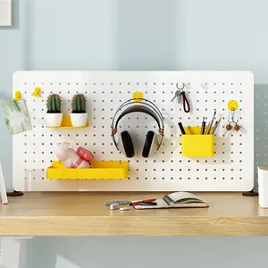 Diy 금속 디스플레이 Pegboard 사무실 책상 주최자 데스크 주최자 펜 홀더 금속 pegboard 패널 pegboard 데스크 주최자