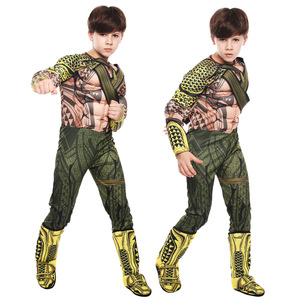 Aquaman <b>Cosplay</b> Costume For Kids 8-13 Years Neptune Theme Stage Performance <b>Outfit</b> Polyester Material - Product Image 3