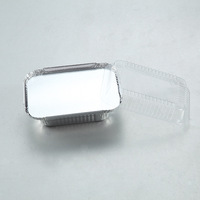Emballage à emporter pour salade, conteneur en aluminium de 450 ml, barquettes jetables en aluminium avec couvercles