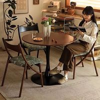 Fauteuil à oreilles de chat en bois massif, style français vintage, luxe léger, nouveau modèle 2026, mobilier de maison, rembourrage en tissu artistique décontracté et doux