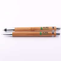 Logo personnalisé eco friendly bambou stylo et crayon stylo en bambou ensemble bambou stylo et crayon ensembles