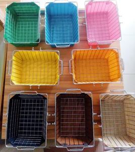 맞춤형 2 손잡이 금속 메시 와이어 바구니, 소매 화장품 및 쇼핑용 패브릭 천 수납함 - Product Image 1