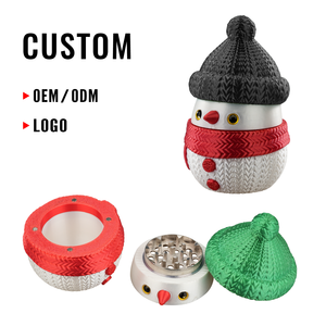 Cartoon Snowman Manual <b>Grinder</b> Plastic <b>Herb</b> <b>Grinder</b> Winter themed Smoking Accessory OEM ODM - Product Image 1