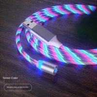 3 en 1 LED Glow Flowing Charger usb led Light Up cable Micro USB Type C 8 Pin Charging for iPhone all in one Cable