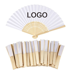 Abanico de <span class=keywords><strong>mano</strong></span> de bambú plegable con logotipo impreso personalizado al por mayor, <span class=keywords><strong>abanicos</strong></span> de papel blanco de <span class=keywords><strong>mano</strong></span> de madera para boda - Product Image 3