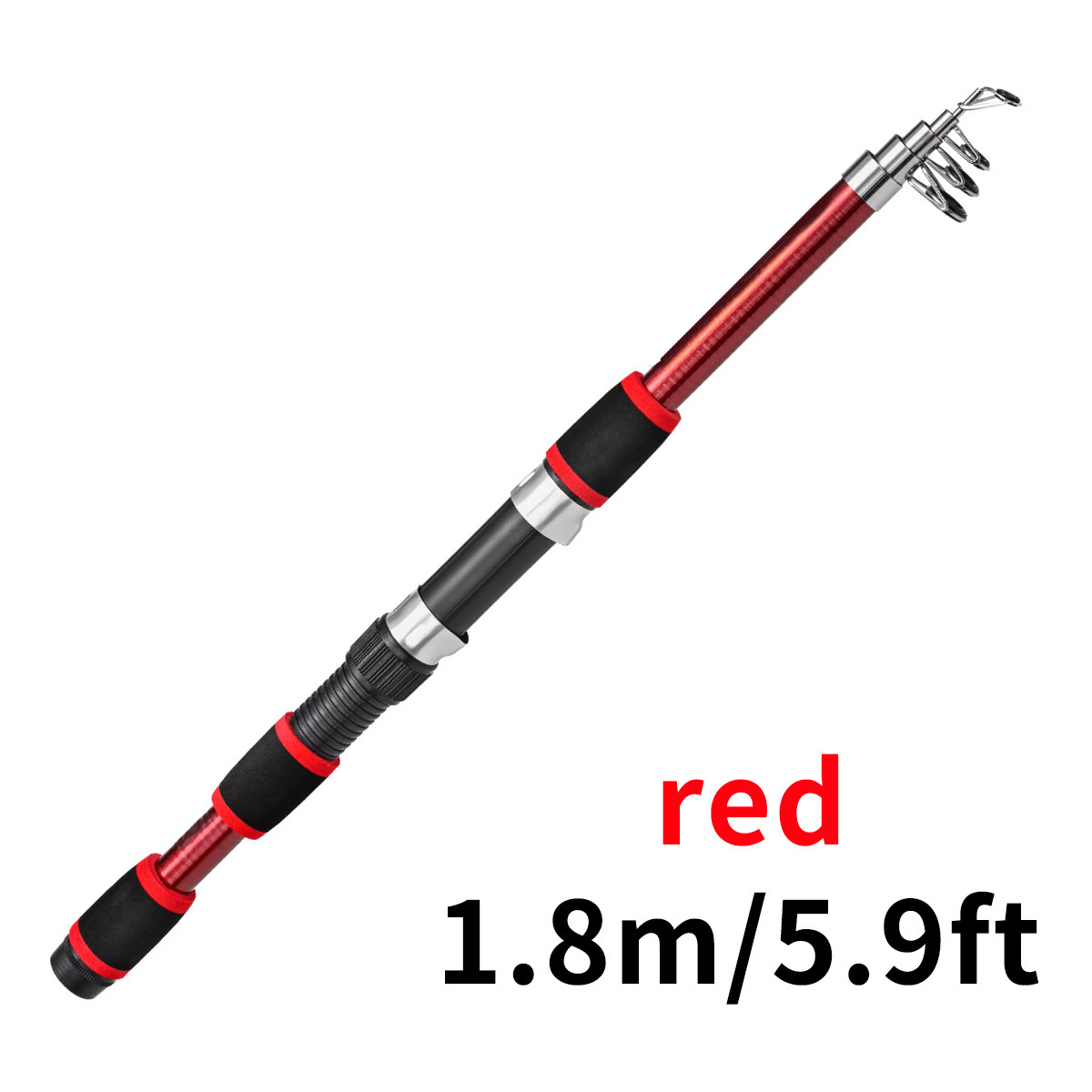 8 feet telescopic fishing rod set Gonex and Reel Combo with Fishing Line Jig head Telescopic Carbon Fishing Rod Combo