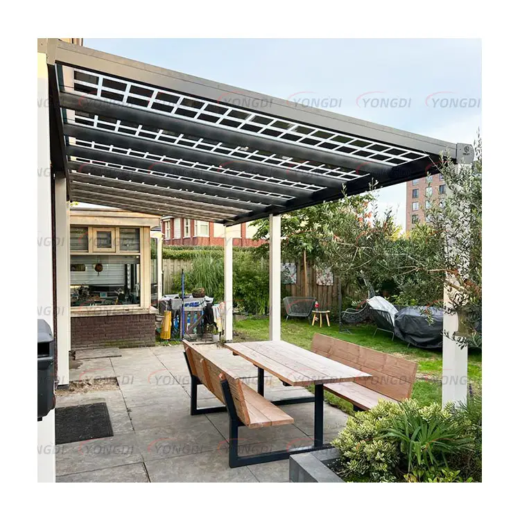 Aluminio outdoor parking house photovoltaic solar garage glass shed patio cover canopy awning for solarium sunroom greenhouse