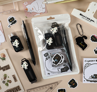 Meow Star – Kit de papeterie original sur le thème du chat, mignon et pratique, pour étudiants, avec ruban correcteur, fabriqué en Chine