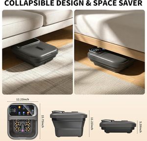 Bain de pieds électrique pliable télécommandé avec rouleaux de massage, chaleur et bulles, kit de pédicure et machine de trempage des pieds - Product Image 4