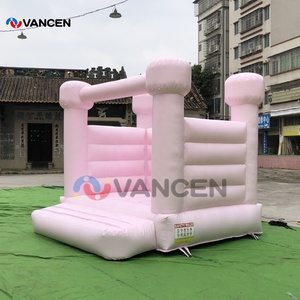 Enfants et tout-petits 10x10x8ft mini maison gonflable blanche pour la location de fête <span class=keywords><strong>rose</strong></span> plat top moonwalk château gonflable commercial - Product Image 5