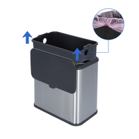 Poubelle murale en acier inoxydable, anti-rouille, gain de place, avec seau intérieur amovible pour le compost