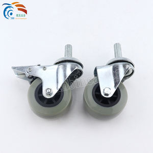 M8 Gewindes ch raube Lenk rollen China Castor Factory 50mm industrielle mittelschwere Schraube mit Bremse TPR Rollen rad - Product Image 2