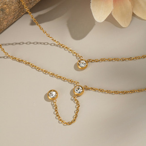 <strong>High</strong>-<strong>End</strong> Elegant Stainless Steel Y-Shape Pendant Necklaces Zircon Geometric Clavicle Chain for Party Trendy Elegant <strong>Jewelry</strong> - Product Image 4