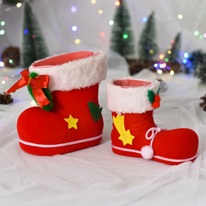 Décorations de Noël Bottes de Noël sac cadeau Boîte à bonbons Bottes floquées petit sac de bonbons cadeau pour enfants - Product Image 4