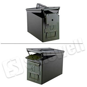 Safewell 50 Cal Ammo case steel waterproof metal Fat Metal Ammo Storage Box Ammunition M2a1 9MM Ammo Can
