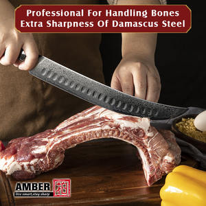 Couteau à découper la viande, ultra-affûté, en acier Damas à 67 couches, Amber, OEM - Product Image 5
