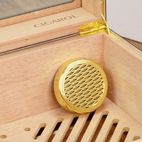 Hygromètre numérique en verre trempé de 75 à 100 pièces Étui à cigares de bureau en bois de cèdre espagnol Humidor à cigares en bois