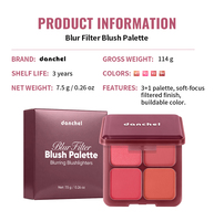 Vente en gros de fards à joues en poudre rose scintillant, personnalisés, OEM, naturels, fards à joues pigmentés, vegan, palette de fards à joues, marque privée