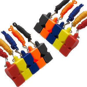 2025 10 PCS Pealess Fox Whistles Plastic Emergency Lifeguard Whistles con Breakaway Lanyards para supervivencia al aire libre - Product Image 3