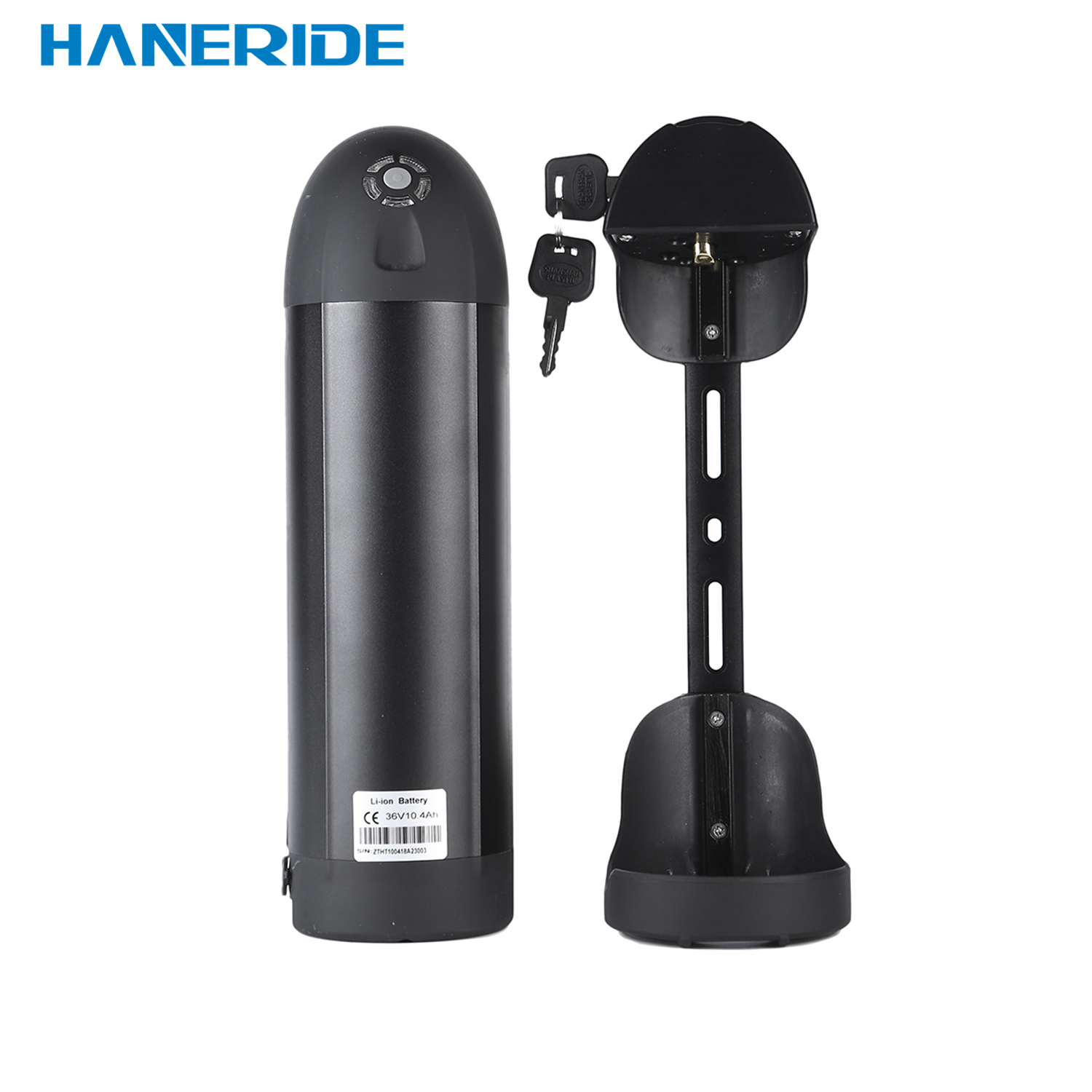 HANERIDE Downtube battery10.4AH черный 36V Электрический велосипед запчасти