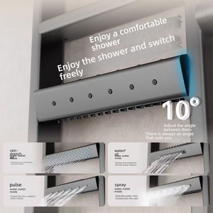 Mitigeur de douche et baignoire en laiton massif à deux poignées, finition noir mat, système multifonctionnel - Product Image 2