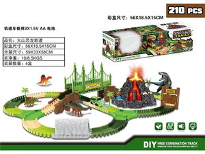 Dinosauri treno giocattoli, 216 pz dinosauro corsa auto parco pista con 7 dinosauri Jurassic dinosauro mondo, molteplici tracce di cambiamento - Product Image 3