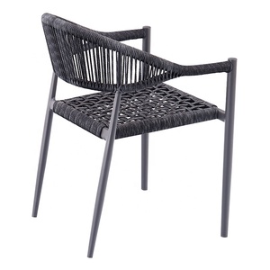 Sillas de Mimbre de <span class=keywords><strong>Aluminio</strong></span> Modernas de Estilo Francés para Patio, Cafetería, Bistro, Muebles de Jardín para Exteriores, Sillas de Comedor de Ratán Tejido para Restaurante - Product Image 5
