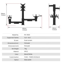 Solution de support de moniteur sur pied réglable en hauteur pour comptoir de caisse/reception d'hôtel
