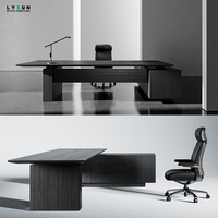 Table de bureau de direction moderne, écologique, extensible, durable, en bois MFC, texture bois 3D personnalisée de haute qualité