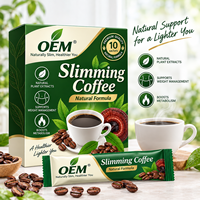 Poudre de café minceur naturelle contenant de l'extrait de Garcinia Cambogia et de feuille de lotus, favorise le métabolisme et la gestion du poids, OEM personnalisé