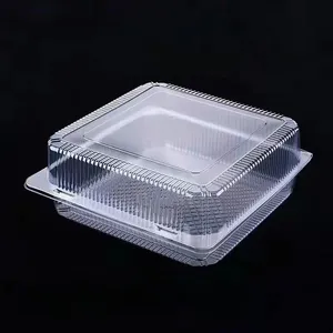 Factory Transparent PET Clamshell Food Storage Plastic Cake Tiramisu Container