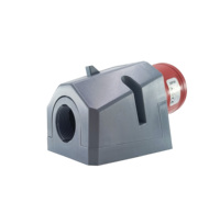 ZNPON MP34441 32A Prise mâle femelle industrielle 3 phases, 415V, 4 broches, 3 P + E, prise de montage en surface coudée, IP44, rouge
