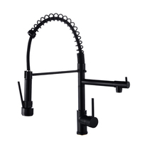Robinet de cuisine classique et élégant en chrome à ressort, à tirette, à poignée unique, pour eau chaude et froide, mitigeur de cuisine