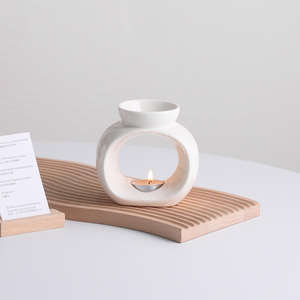 Aroma dupa cahaya teh kustom, pembakar hangat minyak esensial parfum keramik, pembakar minyak esensial lilin melar - Product Image 2