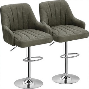 Luxury Modern Durable Commercial Counter <b>Bar</b> <b>Stool</b> <b>Adjustable</b> Swivel Chair Upholstered Seat Curved Back Outdoor Hotel Hospital - Product Image 3
