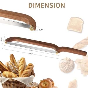 <span class=keywords><strong>Cuchillo</strong></span> para Pan Casero, Cortador de Pan de Madera con Hoja Dentada y <span class=keywords><strong>Cuchillo</strong></span> para Pan con Mango Ergonómico para Facilitar el Uso - Product Image 2