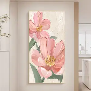 カスタマイズ100% 本物の手描きのヨーロッパの古典的な色の装飾的な花の絵画キャンバスの絵画と壁の芸術