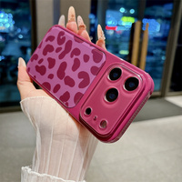 Casing Akrilik Motif Leopard Warna Polos Anti Panas untuk iPhone 17 16 15 14 18 Pro Max, Cover Bumper Anti Gempa dengan Jendela Besar