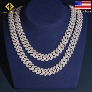 Chaîne cubaine de 15 mm en argent sterling 925 avec moissanite, style hip-hop, bijoux fins, entrepôt américain, passe le testeur de diamants - Product Image 2