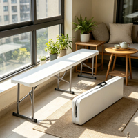 Banc pliant en plastique blanc, siège long multi-usage pour activités communautaires, événements religieux, sièges pour événements