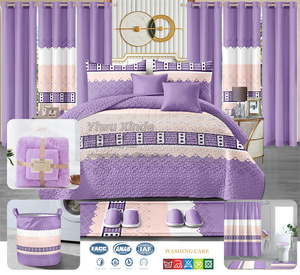 Luxury <strong>Bedding</strong> <strong>Set</strong> Collections Yellow Bedspread Blanket <strong>Set</strong> 24 Pieces king Size Bedroom <strong>Bedding</strong> Sheet with <strong>Match</strong> <strong>Curtains</strong> 24 Pcs - Product Image 3