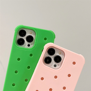 Ciondoli fai da te custodia per telefono con foro morbido per iphone X XS XR 14 pro max 14 plus 13 12 11 divertente Cover posteriore in Silicone morbido - Product Image 4