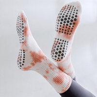 Chaussettes de Pilates Tie Dye antidérapantes avec logo personnalisé pour femmes, idéales pour la gym, le fitness et le yoga