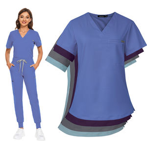 Seragam Perawat Jogger Spandex Elastis Tinggi 2025 Kedatangan Baru Rayon Kustom Bordir Personal Scrub Medis Perawatan Kesehatan - Product Image 2