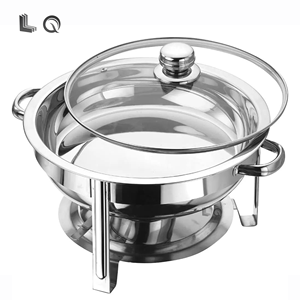 Lusso 5L argento Cheffing piatti divisi interno scaldare piatto Catering matrimonio Buffet Server vetro attrezzature per riscaldamento degli alimenti - Product Image 2