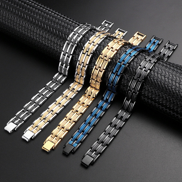 Anti-allergy Stainless Steel Women Man Health Care Therapy Bracelet Lovers Heart Health Magnetic New Energy Bracelet