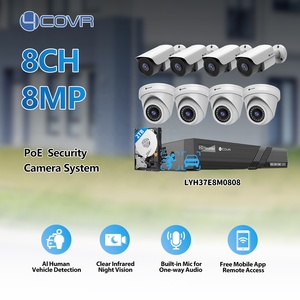 Système de caméra de sécurité PoE 4K 8 canaux 4COVR, 8 caméras 8MP PoE AI audio vision nocturne, kit <span class=keywords><strong>NVR</strong></span> 8CH 2 To HDD pour surveillance domestique et professionnelle - Product Image 2
