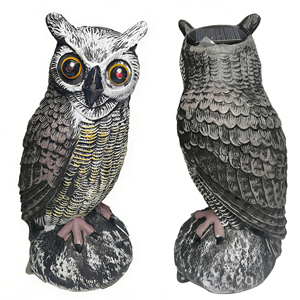 Ornement de hibou à énergie solaire avec yeux LED activés par le mouvement, résistant aux intempéries, en <span class=keywords><strong>plastique</strong></span> PE, pour la décoration extérieure de la cour, de la ferme ou du jardin - Product Image 1