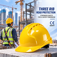 Casque de sécurité pour travaux de construction à fort impact, certifié CE EN397, en ABS renforcé, à trois nervures ventilées